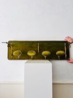 Brass Wall Coat Rack – Mid Century Hollywood Regency, Hook Entryway Hanger