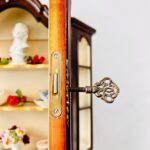 Dutch Wooden Wall Cabinet – Vintage Glass Display Case with Key, Hanging Curio Cupboard - Image 3