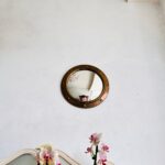 Convex Wall Mirror with Gilded Frame – Hollywood Regency Decor Accent - Image 4