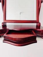 Vintage Swivel Beveled Vanity Mirror: Wood Dresser Top with Drawer - Image 5