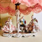 Porcelain Dresden Table Lamp – Lace Figurine Lamp, Collectible German Accent Light - Image 2