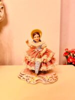 Crown Dresden Lace Porcelain Figurine – German Rococo Style