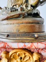 French Mantel Clock with Sculpture and Oil Lamp – Retour Des Hirondelles Belin - Image 8