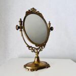 Elegant French Brass Swivel Mirror, Vanity Table Adjustable Free-Standing Mirror - Image 2