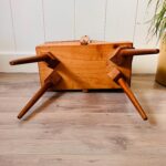 Vintage Wooden Sewing Box with Handle - Compact Storage for Sewing Essentials - Image 10