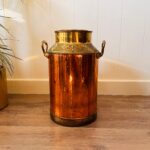 Copper Farmhouse Milk Can – Antique Country Jar with Handles, Late 1800s Decor - Image 2