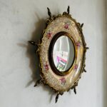 Sunburst Convex Mirror – Hollywood Regency Round Wall Accent, England-Made, Ornate Gilt Frame - Image 5