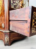 Italian Inlaid Wood Cabinet – 3 Drawers, Brass Pulls, Marquetry Detail - Image 5