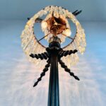 Antique Brass Floor Lamp with Crystal Prisms – Empire Style Accent Lighting - Image 5