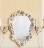 Italian Porcelain Wall Mirror – Mid-Century Venetian Design, Gilded Frame - Image 2