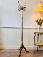 Italian Brass Standing Coat Rack – Hollywood Regency Hall Tree with 4 Hooks - Image 7