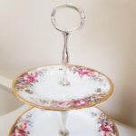 Queen Anne Bone China Tiered Tray – Summer Rose Pattern, Double Dessert Stand - Image 9