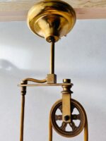 Brass Pull Down Pendant Light – Mid Century Adjustable Ceiling Lamp - Image 4