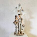 Victorian Couple Table Lamp with 3 Lily Shades – Romantic Figurine Light - Image 2