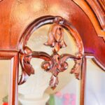 Dutch Wooden Wall Cabinet – Vintage Glass Display Case with Key, Hanging Curio Cupboard - Image 6