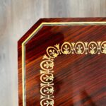 Italian Inlaid Wood Musical Table – Marquetry Accent, Petite Vintage Side Table - Image 6