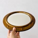 Convex Wall Mirror with Gilded Frame – Hollywood Regency Decor Accent - Image 6