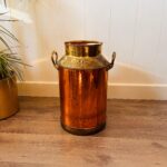 Copper Farmhouse Milk Can – Antique Country Jar with Handles, Late 1800s Decor - Image 3