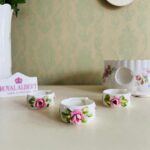 Set of 3 Royal Albert Bone China Napkin Rings – Moss Rose Pattern