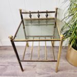 Brass and Glass Nesting Tables – Hollywood Regency Side Table Set, Mid Century Glam Nightstands - Image 7