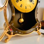 Bracket Mantel Clock with Pendulum – Comtesse Brass Shelf Clock, Fireplace Decor, Midcentury Charm - Image 6