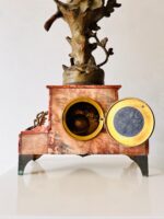 French Mantel Clock with Sculpture and Oil Lamp – Retour Des Hirondelles Belin - Image 9