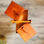 Vintage Wooden Sewing Box with Handle - Compact Storage for Sewing Essentials - Image 5