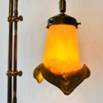 Frosted Glass Table Lamp with Floral Shade – French Art Style Lighting - Image 5