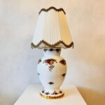 Royal Albert Porcelain Lamp – Old Country Roses Floral Table Light, Large 1960s Ceramic Lamp - Image 4