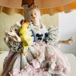 Dresden Porcelain Table Lamp – Victorian Style Floral Ceramic with Gilt Base - Image 6