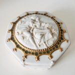 Antique German Biscuit Porcelain Jewelry Box – White Matte Trinket Dish - Image 2
