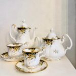 Vintage Royal Albert Royal Ascot Tea Set: Bone China Porcelain, 1982 LTD