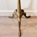 Italian Brass Standing Coat Rack – Hollywood Regency Hall Tree with 4 Hooks - Image 4