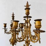 Pair of Antique Bronze Candleholders – French Baroque Style Table Decor - Image 5