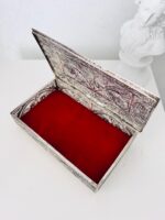 Silver-plated Filigree Vintage Jewelry Box: Vanity Trinket Box - Image 4