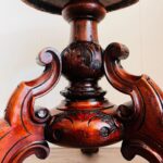 Victorian Wood Piano Stool – Adjustable Round Seat with Turned Legs - Image 5