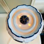 Vintage Cobalt Blue Porcelain Table Lamp: 80s Gold Trim Accent Light - Image 7