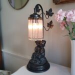 French Kids Statue Table Lamp – Whimsical Vintage Lighting in Porcelain and Brass - Image 3