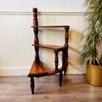 Carved Wood Library Step Ladder – Three-Tier Spiral Design, Antique Style Stair Display - Image 4