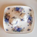 Royal Albert Moonlight Rose Salt and Pepper Set – English Porcelain, Blue Floral, Vintage Tableware - Image 2