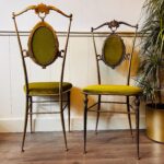 Pair of Italian Brass Boudoir Chairs – Hollywood Regency Baroque Style - Image 8