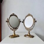 Elegant French Brass Swivel Mirror, Vanity Table Adjustable Free-Standing Mirror - Image 10