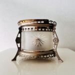 Art Deco Metal Warmer Stand – Chrome-Plated Tabletop Chafing Base, 1930s Vintage Kitchenware