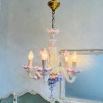 Pink Murano Glass Chandelier – Italian Art Glass Pendant Light, Handcrafted - Image 4