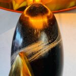 Retro Orange Table Lamp: Ceramic Base, 70s Style - Image 5