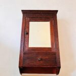Wood Cabinet with Beveled Mirror – Apothecary or Bathroom Wall Storage
