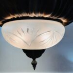 6-Arm Brass Chandelier with Depart de Peche Signed E. Moisant Inspired Lighting - Image 7