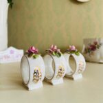 Set of 3 Royal Albert Bone China Napkin Rings – Moss Rose Pattern - Image 2