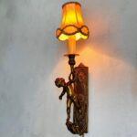 Bronze Putti Wall Sconces – Italian Cherub Candle Holders, Brevettato Pair - Image 3