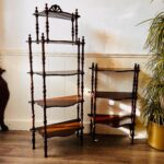 Mahogany Étagère Shelf – Ornate 3-Tier Display Stand, Vintage Plant Rack - Image 9